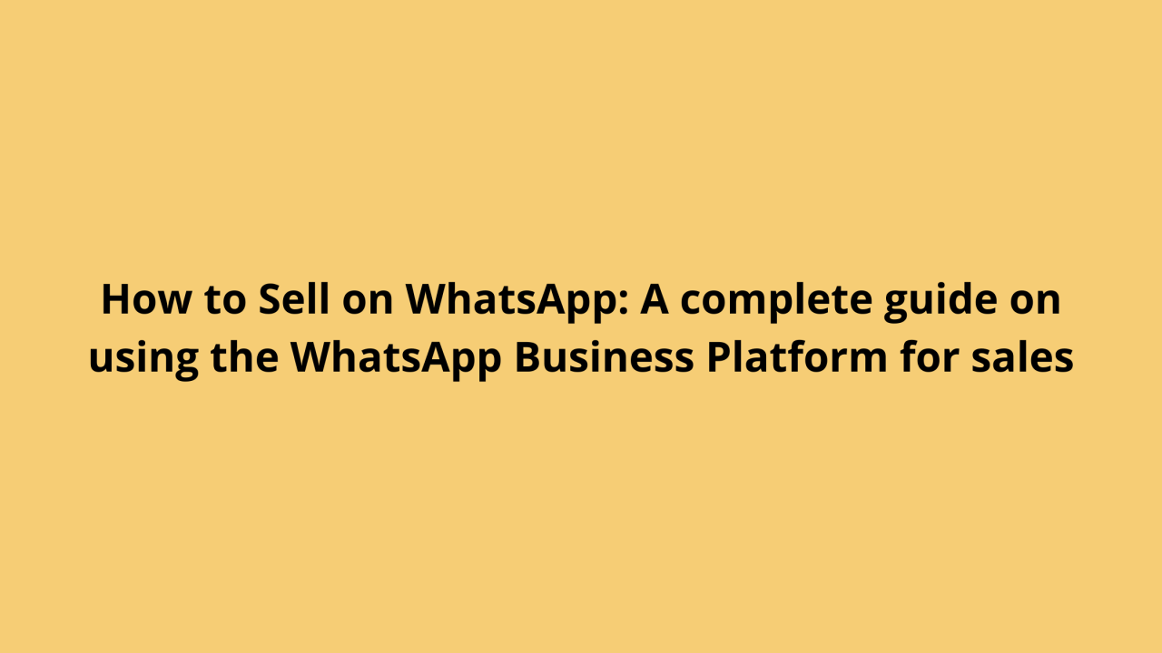 WhatsApp as a social commerce tool