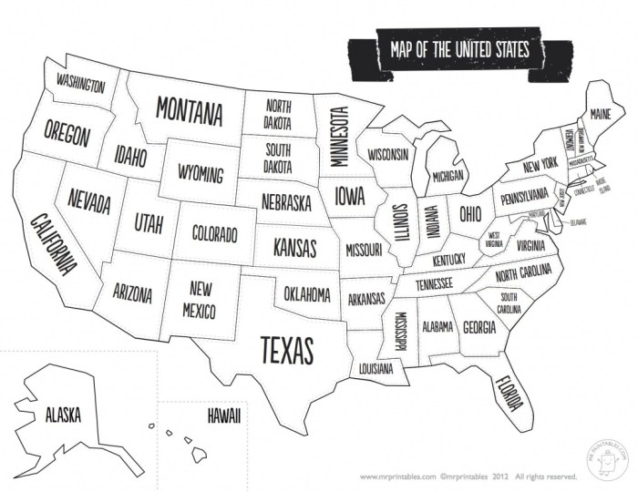 US states map